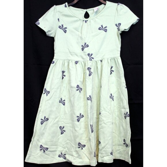 2008 Gymboree Classroom Kitty Light Green Dress sz 10 Grey Bow Print BTS Fall - Picture 1 of 6
